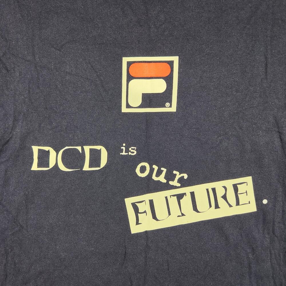 Vintage Fila Shirt Mens XL Blue DCD Is Our Future Slogan Graphic Made In USA 90s